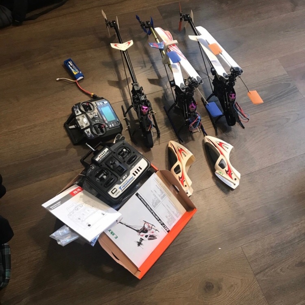 3 vintage Esky Cp belt rc helicopters (one is a V2)
